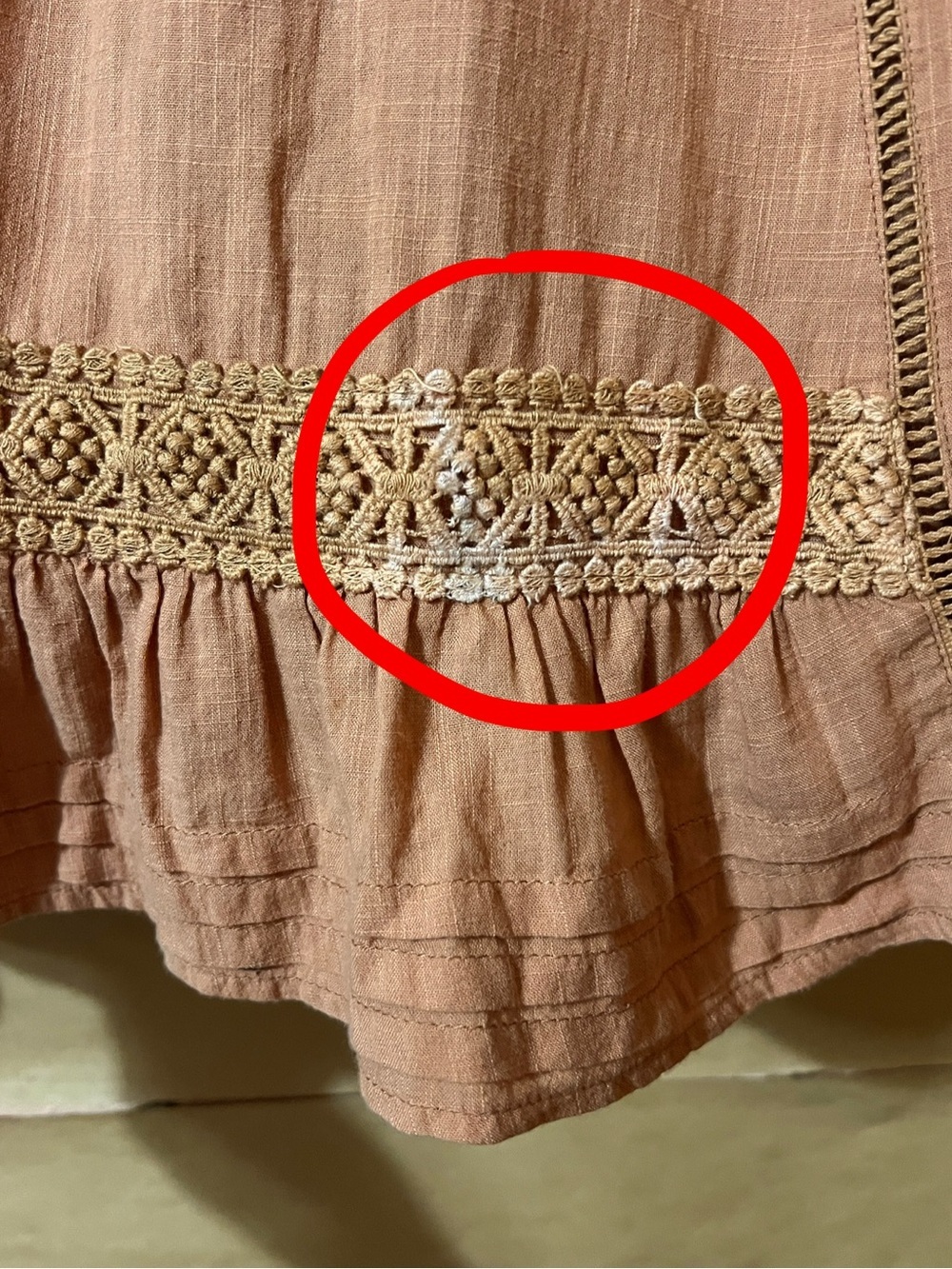 Free People | 5 O'Clock Tea Time Mini Dress Tie Neck Lace Ruffle Babydoll Size S - Picture 11 of 14